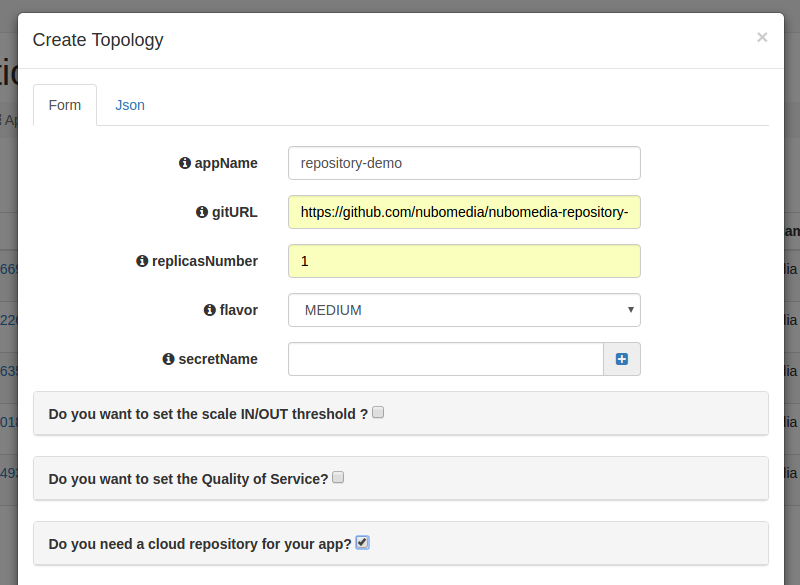 PaaS Manager Settings for Repository Tutorial